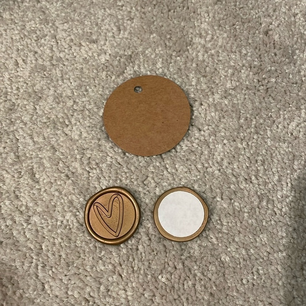 Heart Stickers and Brown Tags